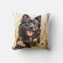 Throw Pillow – Schipperke Watercolor Dog Decor Kussen
