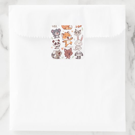 Throw Pillow Vierkante Sticker (Tas)