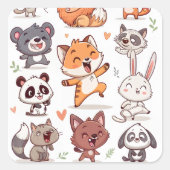 Throw Pillow Vierkante Sticker (Voorkant)