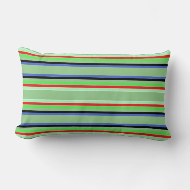 Throw Pillow with Christmas stripes Kussen (Voorkant)