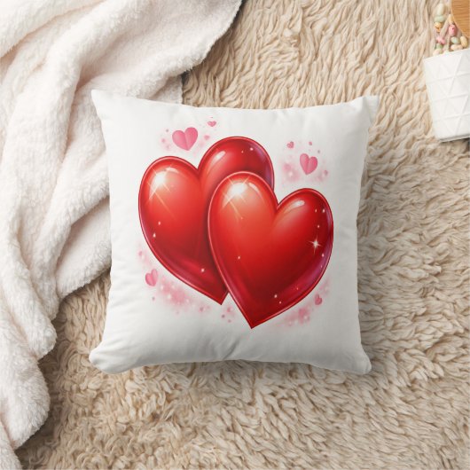 Throw Pillow with hearts, decorative element  Kussen (Deken)