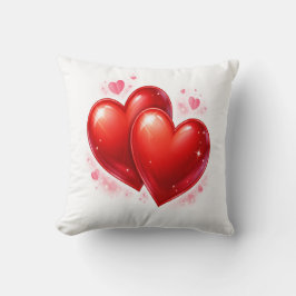 Throw Pillow with hearts, decorative element  Kussen