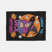 Throw The Dice Witches Bunco Party Funny Halloween Fleece Deken (Voorkant (Horizontaal))