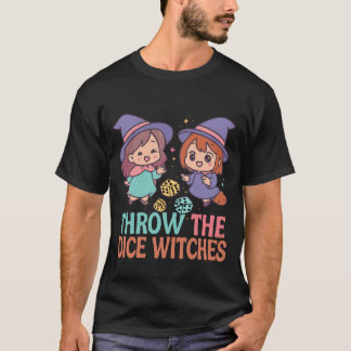 Throw The Dice Witches Halloween Spooky Gamer T-shirt