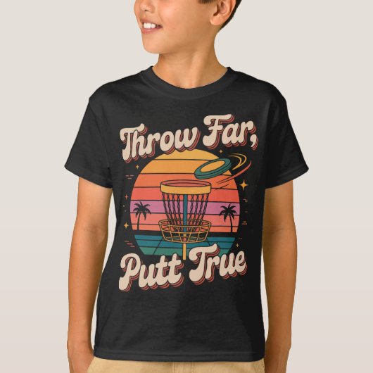 Throw Ver Putt Ware Disc Golf Pion T-shirt (Voorkant)