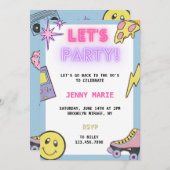 Throwback 90's/2000's Birthday Invitation Kaart (Voorkant / Achterkant)