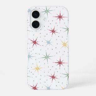 Throwback Atomic Starburst Midcentury Pattern iPhone 16 Hoesje