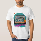 Throwback donderdag: jaren 70 Boombox Art T-shirt (Voorkant)