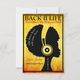 Throwback Hip Hop en R&B Invitation Flat Card Bedankkaart