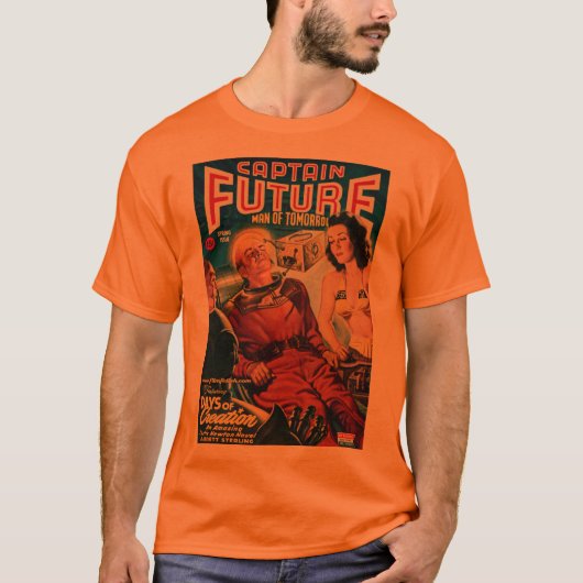 Throwback Space Capt Retro Populaire Cultuur T-shi T-shirt (Voorkant)