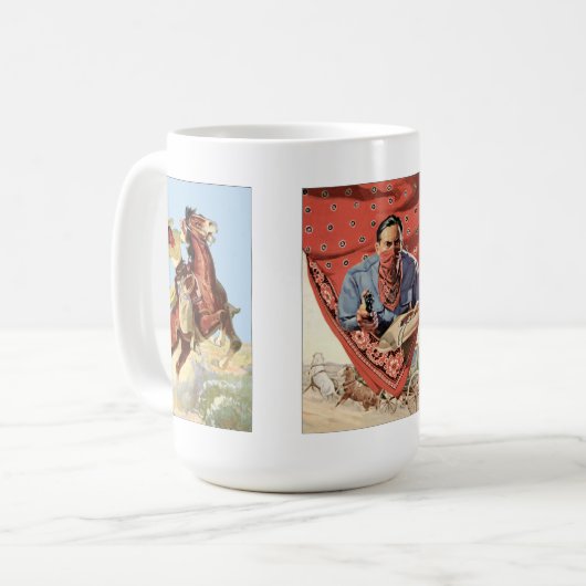 Throwback Space Pulp Westerne Ruiters  Mok (Voorkant links)