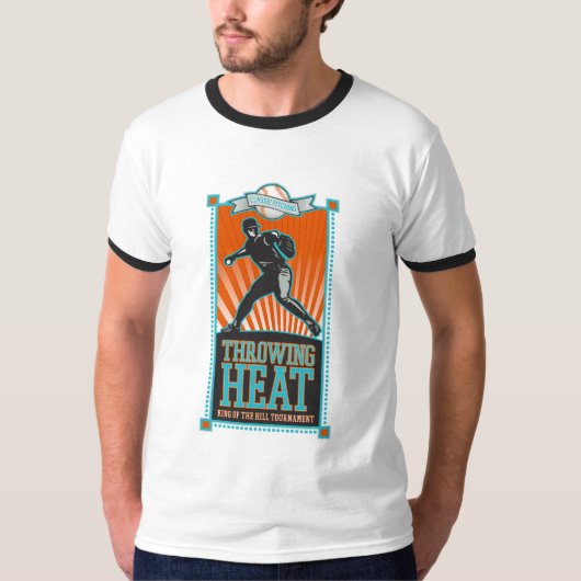 Throwing Heat Baseball T-shirts (Voorkant)