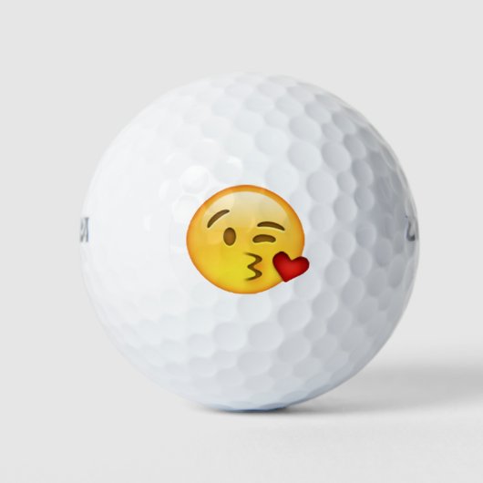 Throwing Kiss - Emoji Golfballen (Voorkant)