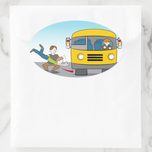 Thrown under Bus Ovale Sticker (Tas)