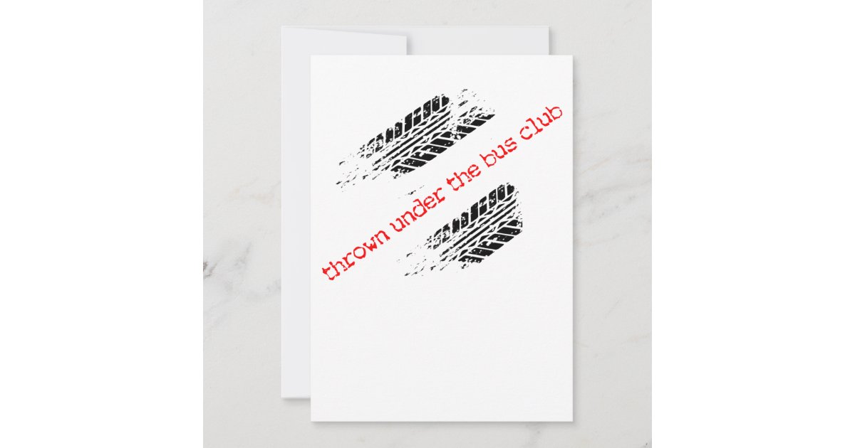Thrown under the Bus Club Invite Kaart Zazzle.nl