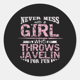 Throws Javelin Girl Ronde Sticker