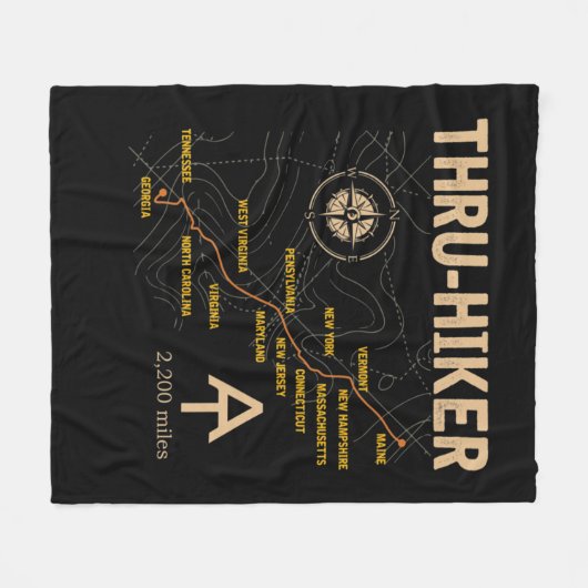 Thruh Hiker Appalachian Trail Hiking  Fleece Deken (Voorkant (Horizontaal))