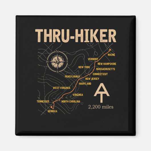 Thruh Hiker Appalachian Trail Hiking Magneet (Voorkant)
