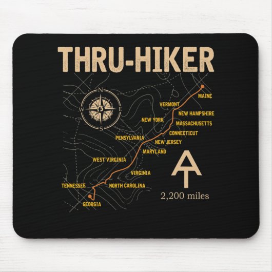 Thruh Hiker Appalachian Trail Hiking Muismat (Voorkant)