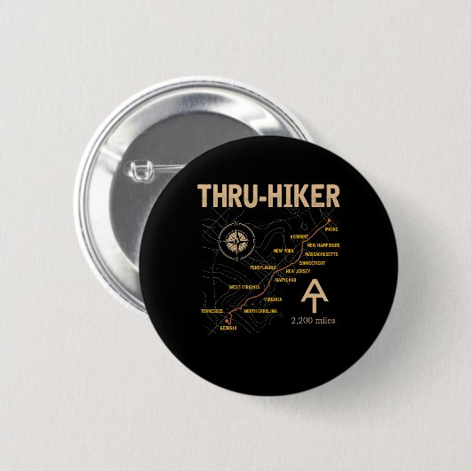 Thruh Hiker Appalachian Trail Hiking Ronde Button 5,7 Cm (Voorkant /achterkant)