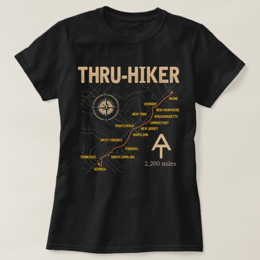 Thruh Hiker Appalachian Trail Hiking T-shirt (Design voorkant)