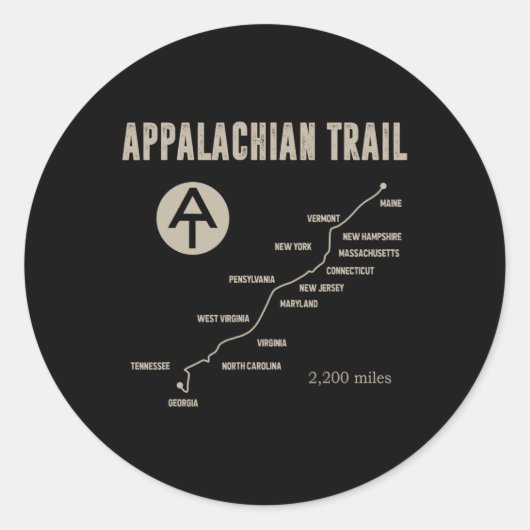 Thruh Hiker  Ronde Sticker (Voorkant)