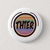 THTER Pronoun Rainbow Circle Pride Ronde Button 5,7 Cm (Voorkant)