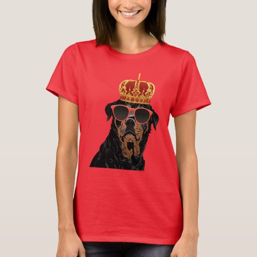 Thug Life King Rottweiler voor Rottweiler Ouders T-shirt (Voorkant)