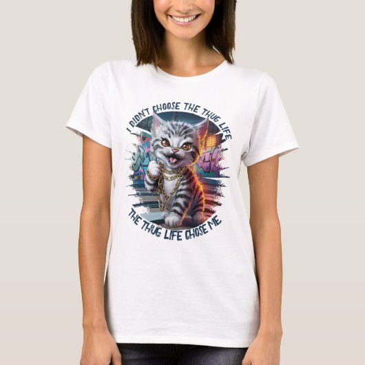 Thug Life Kitten T-shirt (Voorkant)