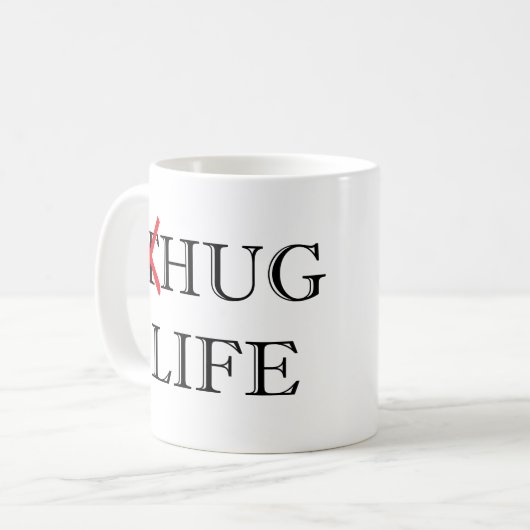 Thug Life Parody Hug Life Coffee Mok (Voorkant links)