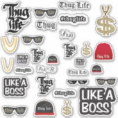 Thug Life Stickers geen auteursrecht (Voorkant)