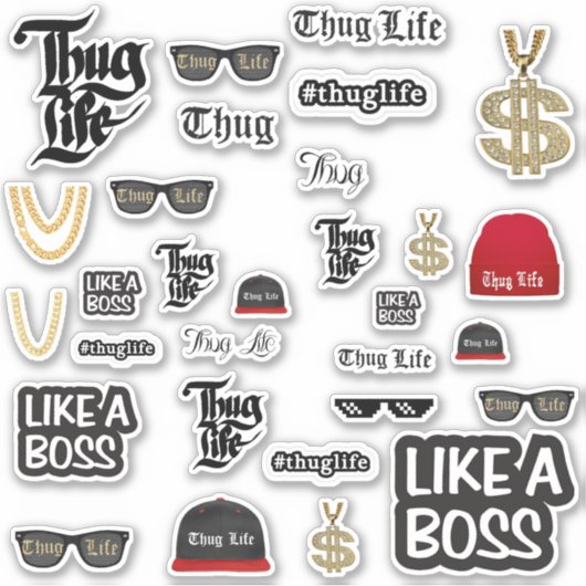 Thug Life Stickers niet auteursrechtelijk bescherm (Voorkant)