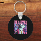 Thug Lizard Funny Weirdcore Animal Lizard L Sleutelhanger (Voorkant)