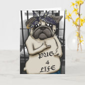 Thug Pug Kaart (Gele Bloem)
