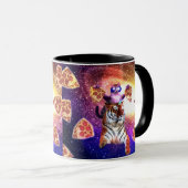 Thug Space Cat op Tiger Unicorn Mok (Voorkant rechts)