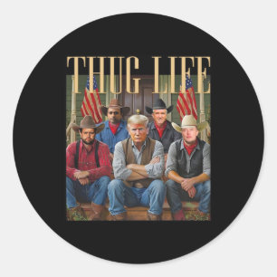 Thug Trump Vance Kennedy Elon voor Life Graphic Ronde Sticker