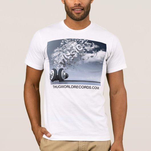 thug world records muziek is life shirt (Voorkant)