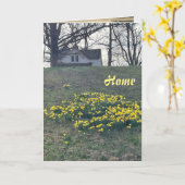 thuis, 13" x 18" dubbelgevouwen wenskaart kaart (Gele Bloem)