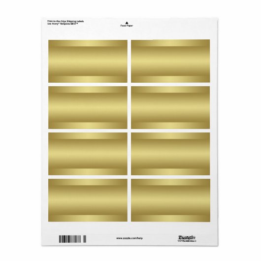 Thuis afdrukken Gold Tone Adreslabel Etiket (Full Sheet)