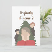 Thuis alleen modekunst bedankkaart (Staand voorkant)