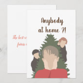 Thuis alleen modekunst bedankkaart (Voorkant / Achterkant)