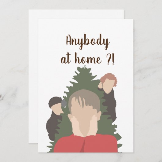 Thuis alleen modekunst bedankkaart (Voorkant / Achterkant)