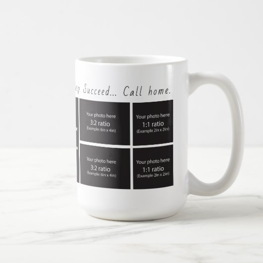 Thuis bellen Foto Collage Koffie 475 ml Mok (Rechts)