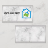 Thuis Bezem Logo | Marmer Visitekaartje (Voorkant / Achterkant)