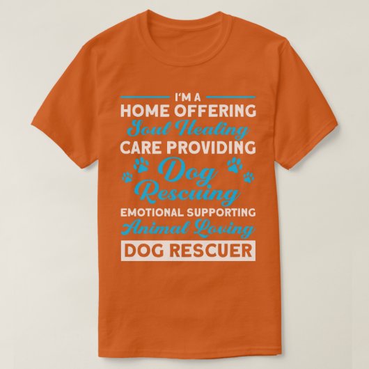 Thuis bieden van dierenliefhebbende reddingshond t-shirt (Design voorkant)