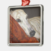 Thuis bij de laatste Greyhound Whippet dog schilde Metalen Ornament (Links)