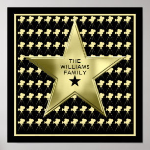 Thuis Bioscoop Ster FAMILIE Aangepaste naam  Poster