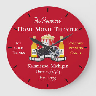 Thuis Bioscoop Theater Popcorn Klapbord Film Grote Klok