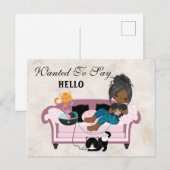 Thuis blijven breien briefkaart (Voorkant / Achterkant)