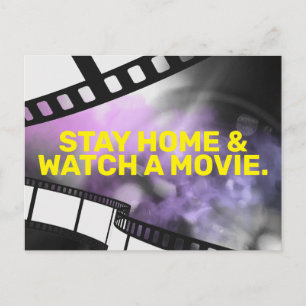 THUIS BLIJVEN EN EEN FILM BEKIJKEN BRIEFKAART